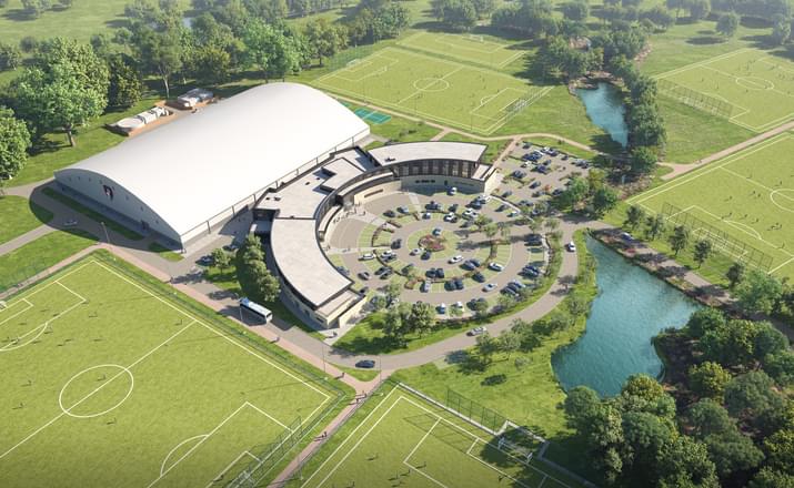 Aerial view of AFC Bournemouth's new Training Facility