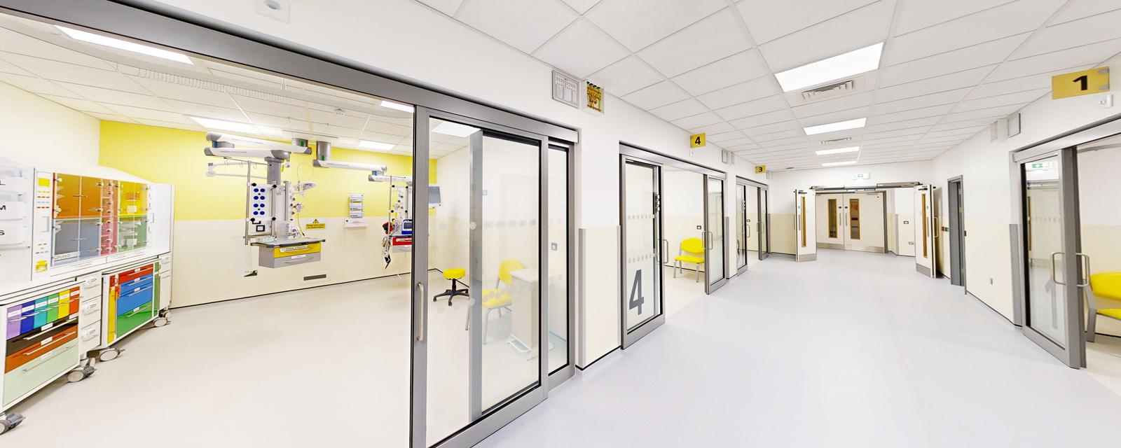 Emergency department - view along corridor to individual consulting rooms