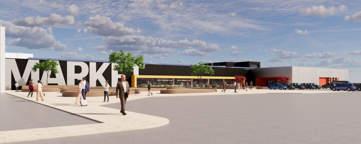 CGI of new Ellesmere Port market entrance