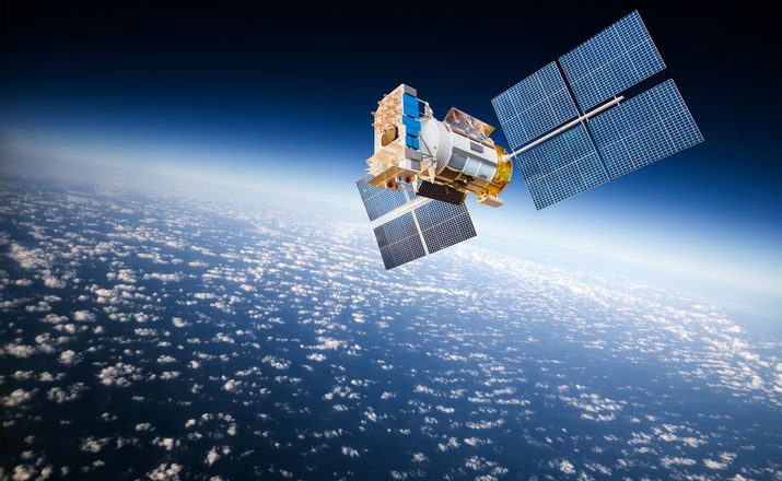 Space satellite orbiting the earth Space satellite orbiting the earth