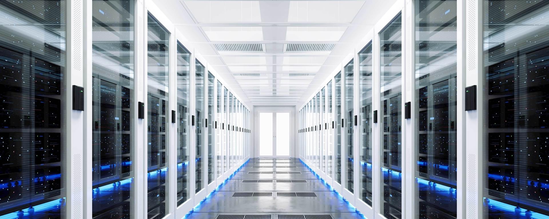 3D rendering of data server rack