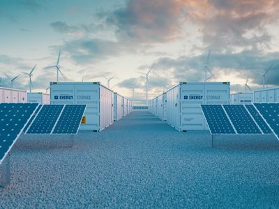 Battery storage power station with solar and wind turbine power plants Battery storage power station with solar and wind turbine power plants