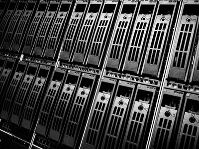 Data centre with hard drives Data centre with hard drives