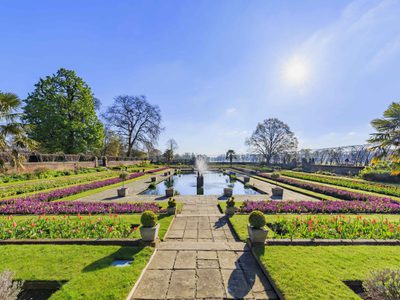 Landscaped gardens in Hyde Park, London Landscaped gardens in Hyde Park, London