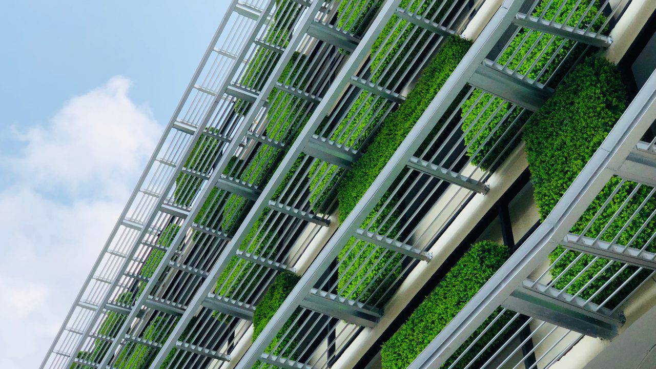 Balconies with green planting Balconies with green planting